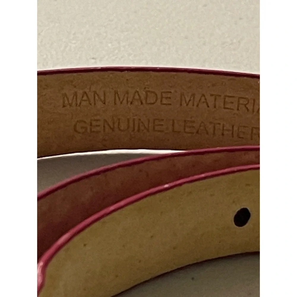 Skinny Belt Women 18/20 Pink Snakeskin Embossed‎ Leather